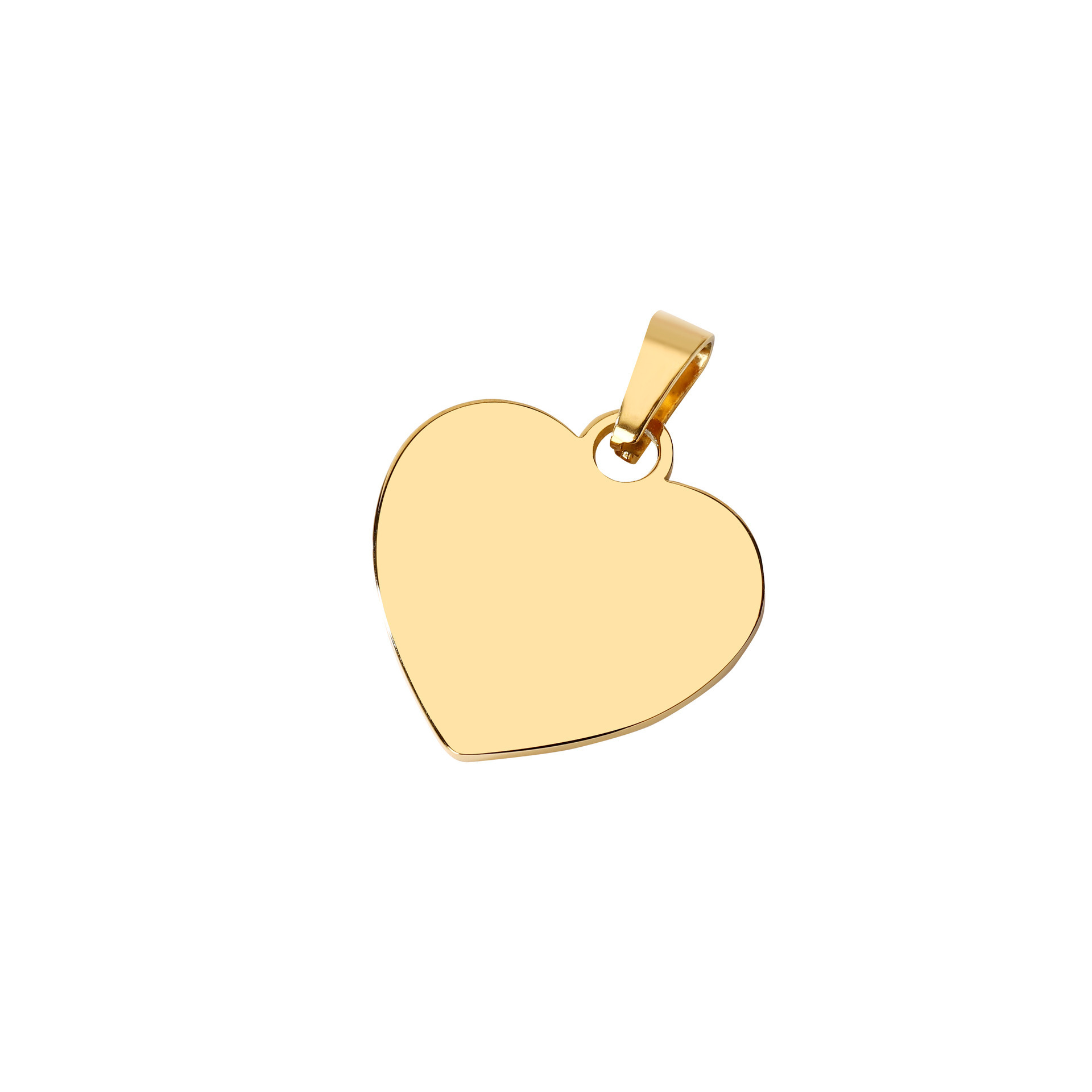 Heart design Stainless steel Blank Tag Pendant 20mm Silver / Gold / Rose gold Heart Pendant with Custom laser logo