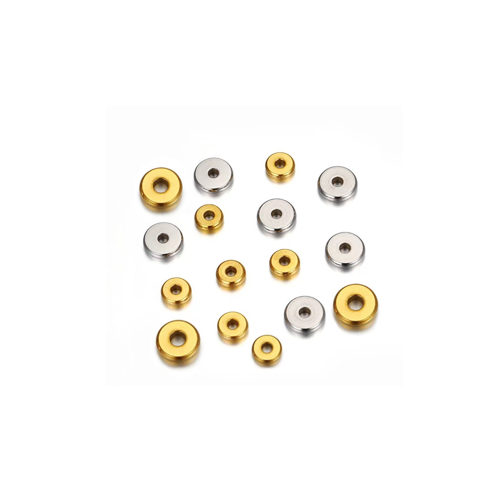 Various sizes Stainless steel spacer beads Silver / Gold / Rose gold spacer beads for Jewelry Bracelet making