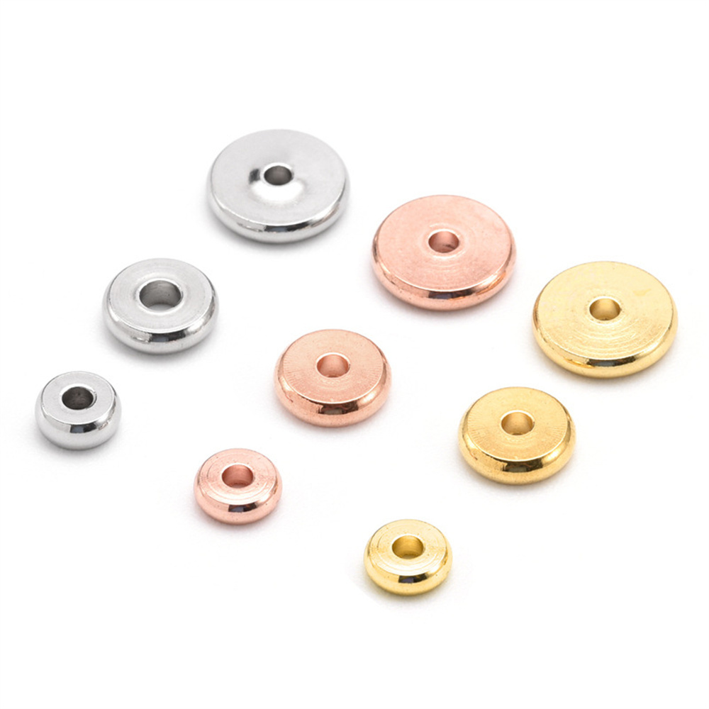 Various sizes Stainless steel spacer beads Silver / Gold / Rose gold spacer beads for Jewelry Bracelet making