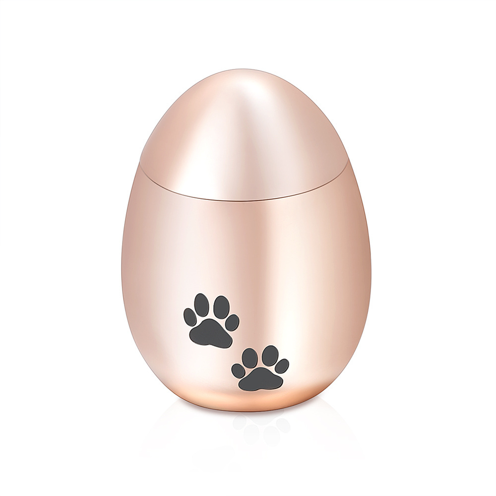 Keepsake jewelry Paw Print Stainless Steel Egg Shaped Cremation Ash Urn for Human Pet Ash Urn Necklace