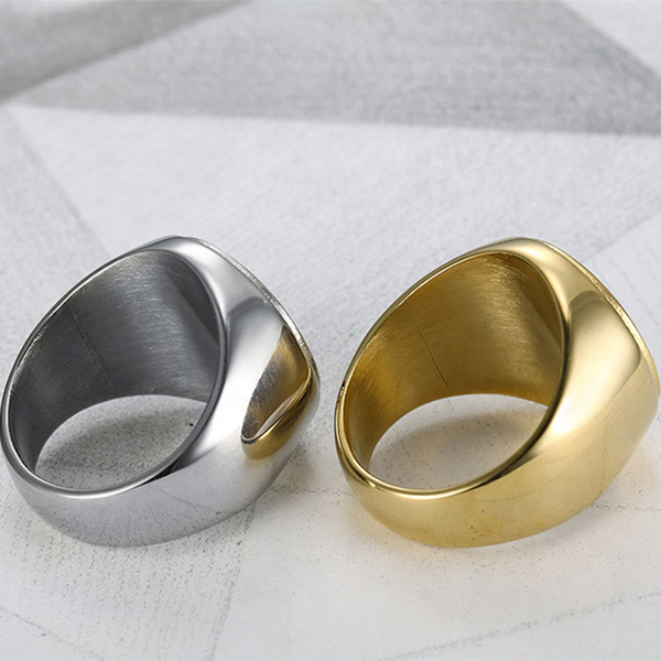 Bomei Jewelry Wholesale 316L Stainless Steel Masonic Ring For Men, Vintage Gold Star Design Master Masonic Letter G Signet Rings