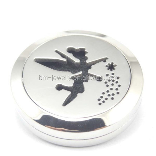 Bomei new design metal brooch pins/ badge 316L stainless steel essential oil diffuser Locket brooch with safety pin