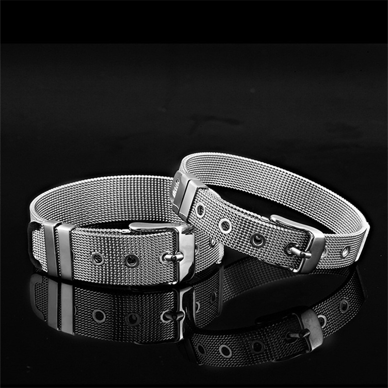 Fashion Stainless Steel Mesh Belt Bracelet 8mm / 10mm / 12mm Adjustable Italian Milanese Strap Belt watch Mesh Belt Bracelet