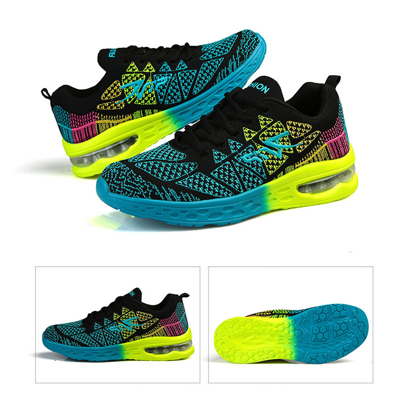 Fashion stitching mesh breathable highway running shoes Youthful and energetic couple sports shoes