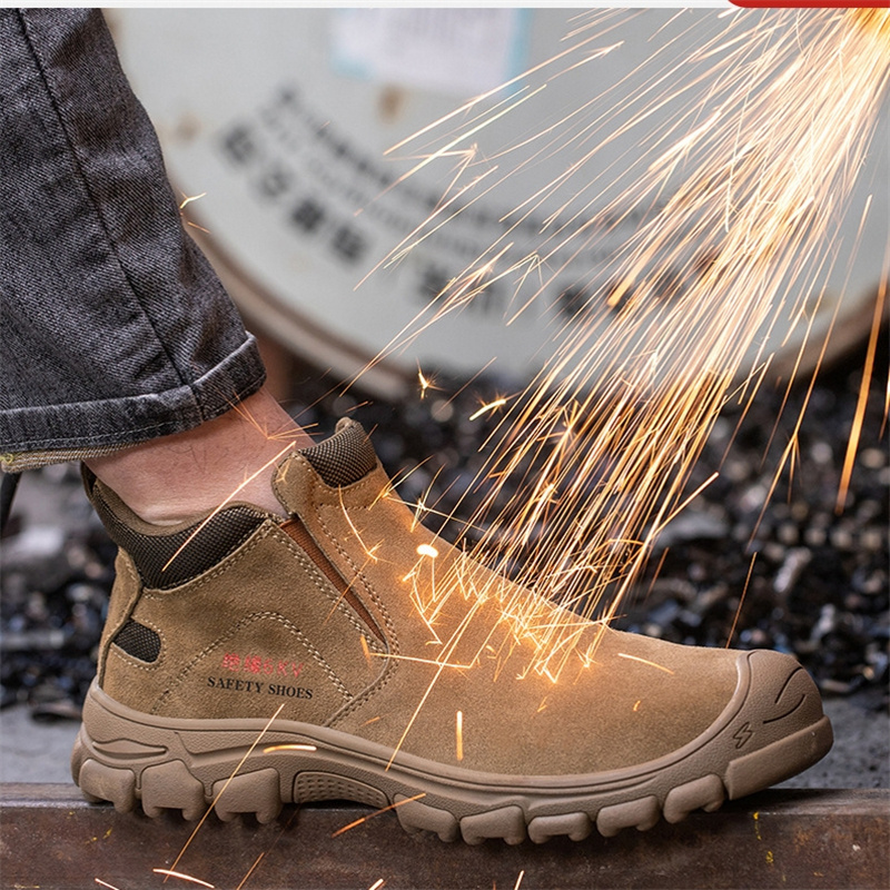 Lightweight Composite Toe Electrician Leather Work Boots Men's Protective Security Insulation Safety Shoes for Welder