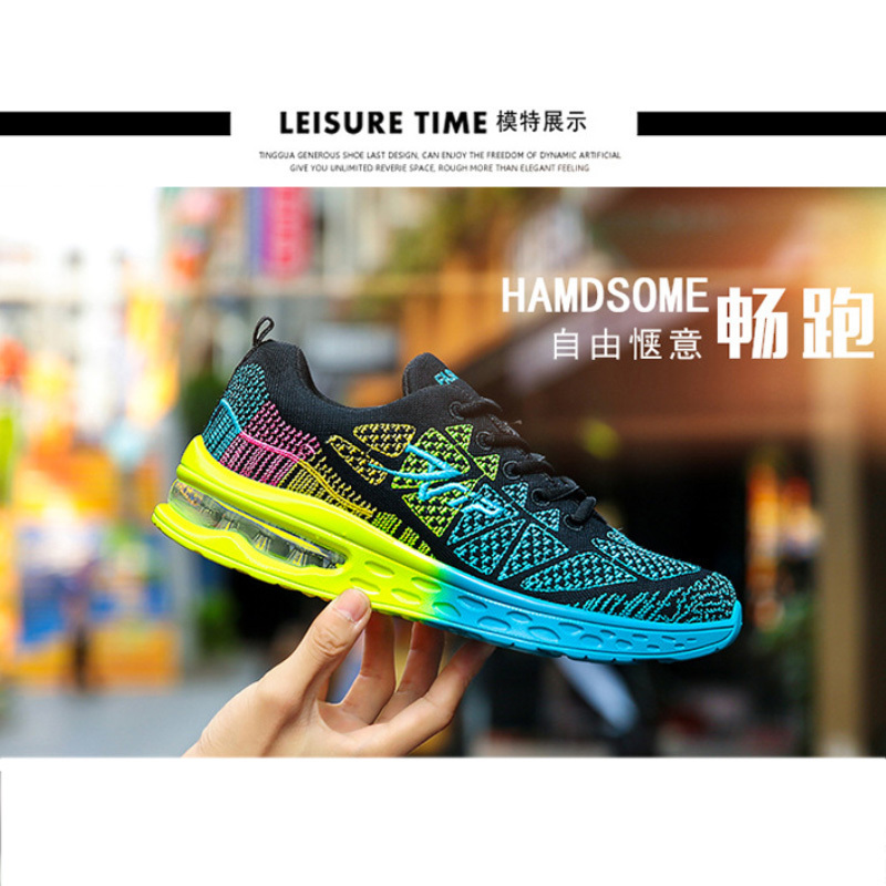 Fashion stitching mesh breathable highway running shoes Youthful and energetic couple sports shoes