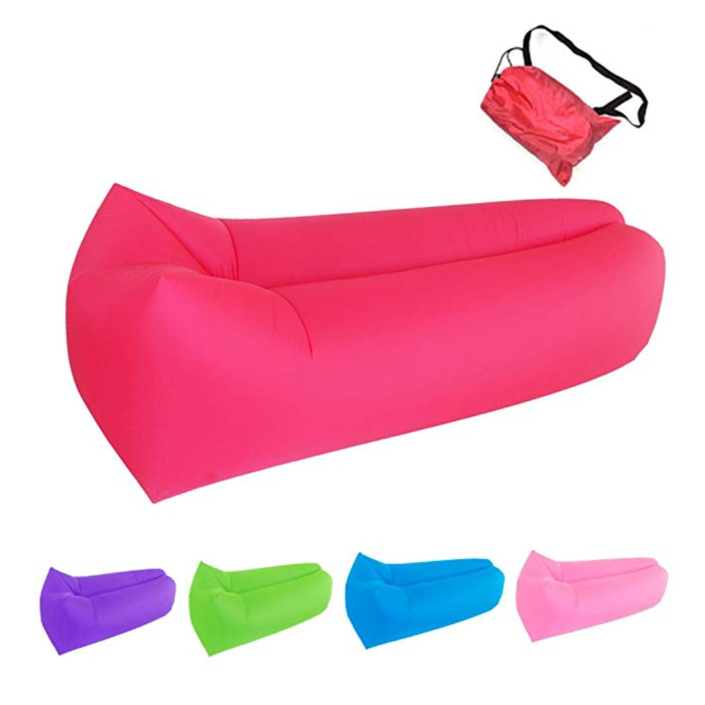 Wholesale 190T/210T Outdoor Sun Couch Inflatable Lounger Camping Lazy Bag Air Mattress Sofa For Beach Sleeping Bag