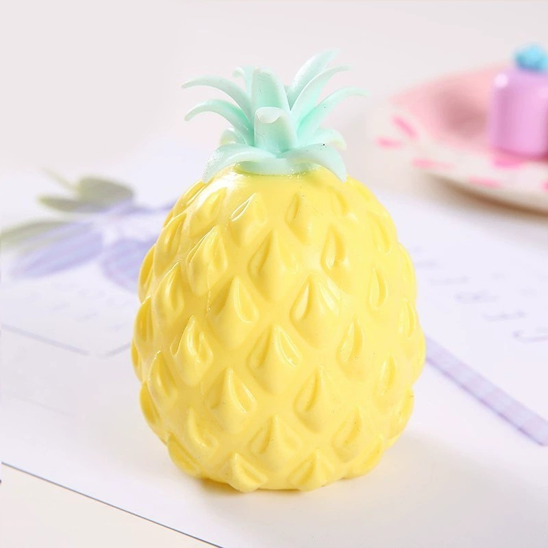 Pineapple Stress Balls Toy Fruit Fidget Toys Anger Relief Toys Gel Water Beads - Squeeze Pull and Stretch Stress Reliefer