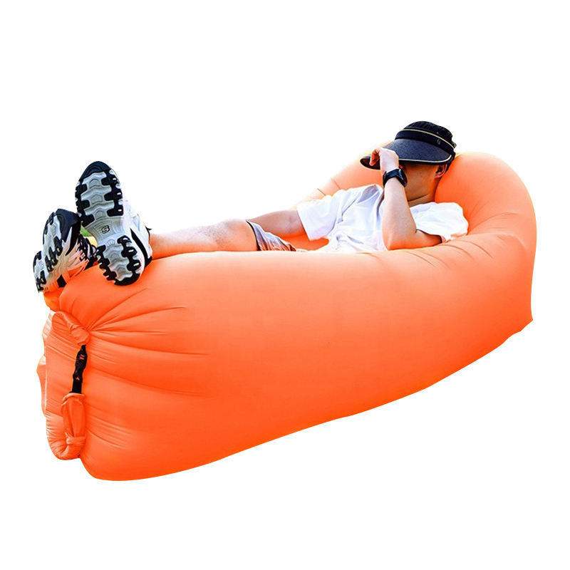 Wholesale 190T/210T Outdoor Sun Couch Inflatable Lounger Camping Lazy Bag Air Mattress Sofa For Beach Sleeping Bag