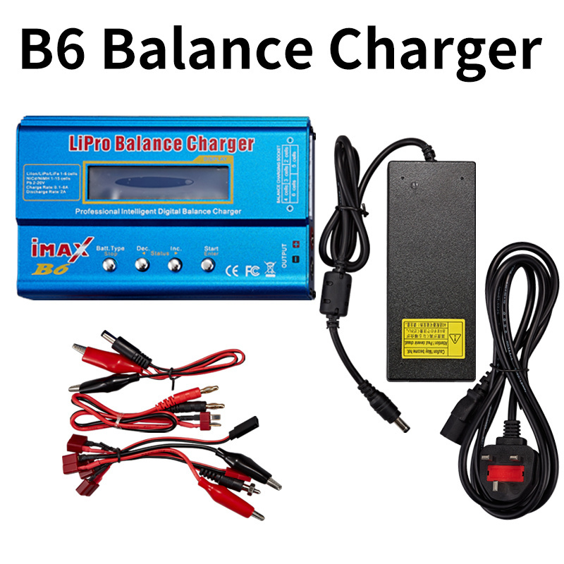 UK Plug B6 Battery Balance Charger Lithium battery Ni Mh Ni Cd 80W AC DC Adapter for 2S 3S Battery Charger