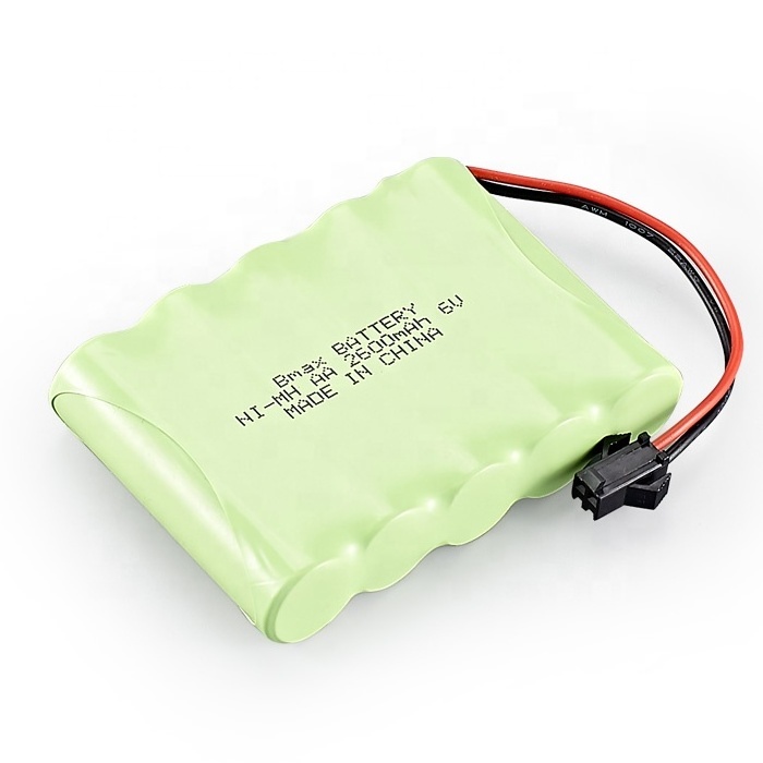 NiMH Battery Packs AA 6V 2600mAh Battery with male SM Black Plug Type for RC Toys Rechargeable nimh Batteries