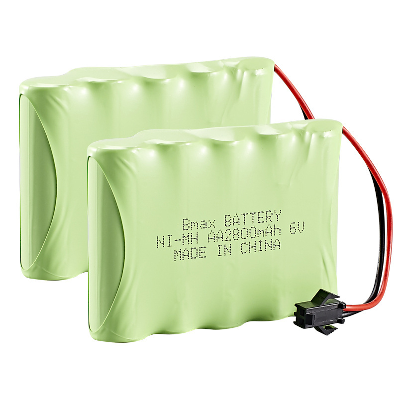 High Capacity NiMH Battery Pack AA 6V 2800mAh Battery with male SM 2P Plug for RC Cars and Trucks Rechargeable Batteries