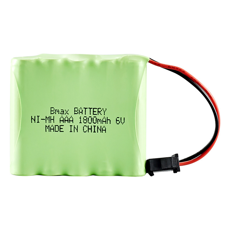 High Capacity NiMH Battery Pack AAA 6V 1800mAh Battery with male SM 2P Plug for RC Cars and Trucks Rechargeable Batteries