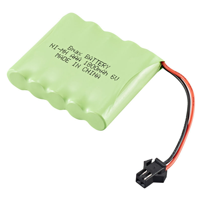 High Capacity NiMH Battery Pack AAA 6V 1800mAh Battery with male SM 2P Plug for RC Cars and Trucks Rechargeable Batteries