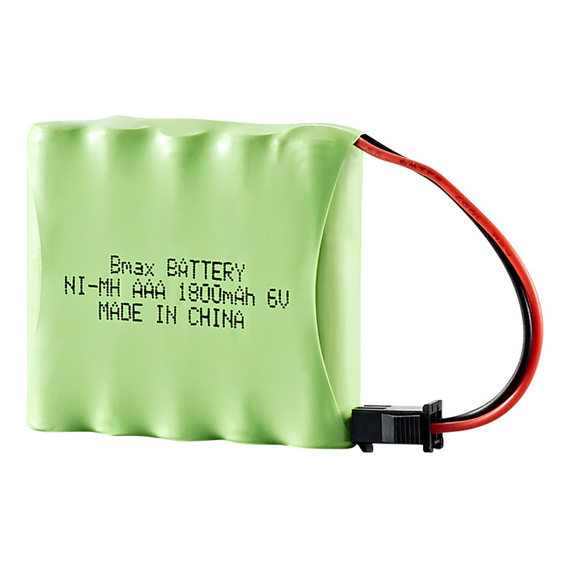 High Capacity NiMH Battery Pack AAA 6V 1800mAh Battery with male SM 2P Plug for RC Cars and Trucks Rechargeable Batteries