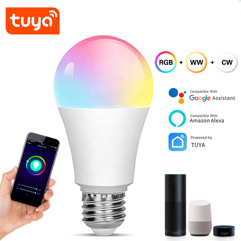 Tuya Smart WIFI Bulb Alexa Control RGB CW Dimming Color Palette 15W  Bulb Bubble Smart Life Bulb