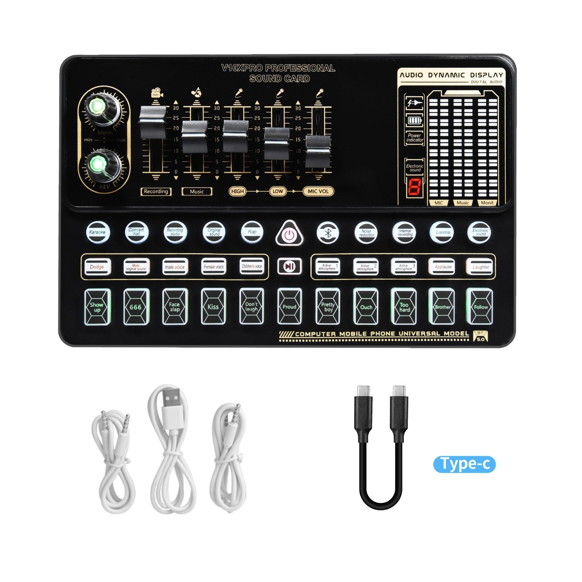 Sound Card Set Live Streaming Usb Sound Card With Microphone Studio Recording Equipment Condenser