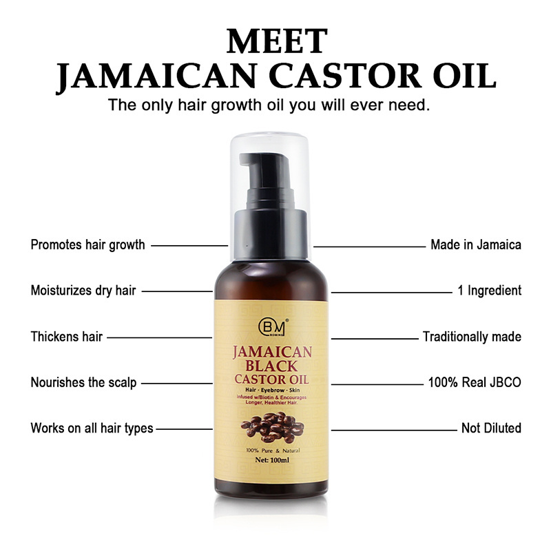 Custom private label hair growth natural jamaican black castor oil