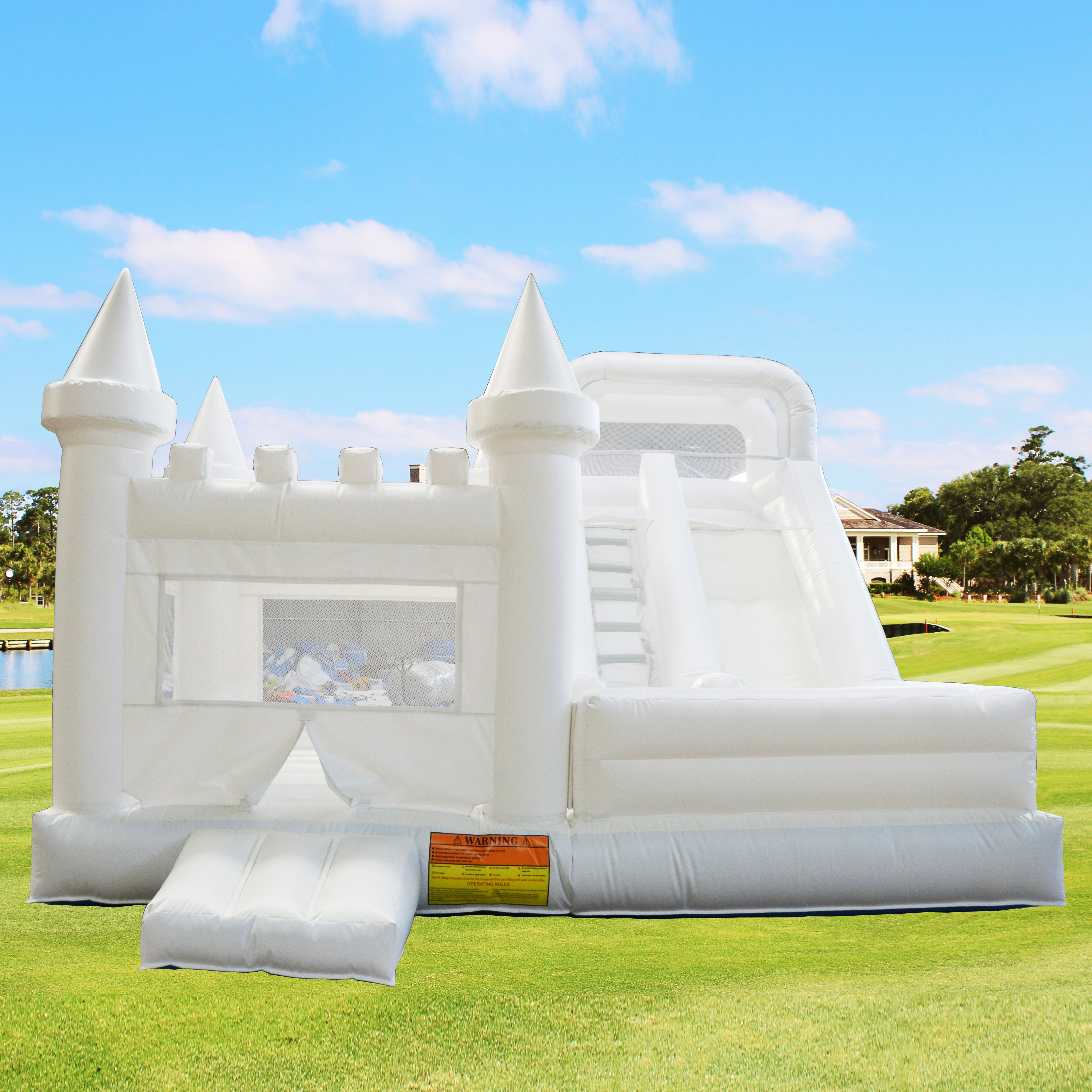 Commercial Inflatable Climbing Wall With Slide Giant Inflatable  Slide For Adult Cowboy Obstacle Course Bouncer