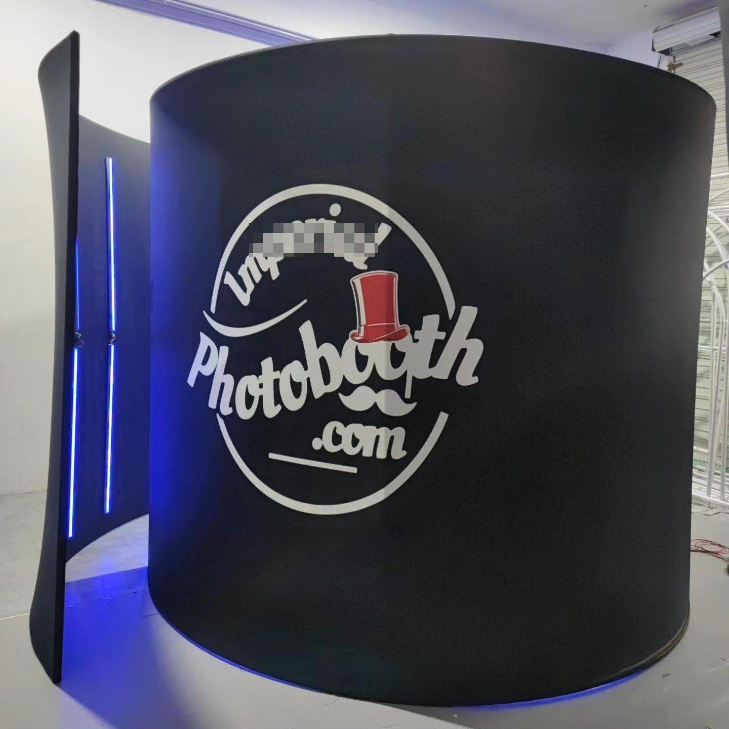 Custom 360 Photo Booth Enclosure Backdrop Stand with Colorful Led Lights 360 Camera photo booth Digital Exhibition Booth