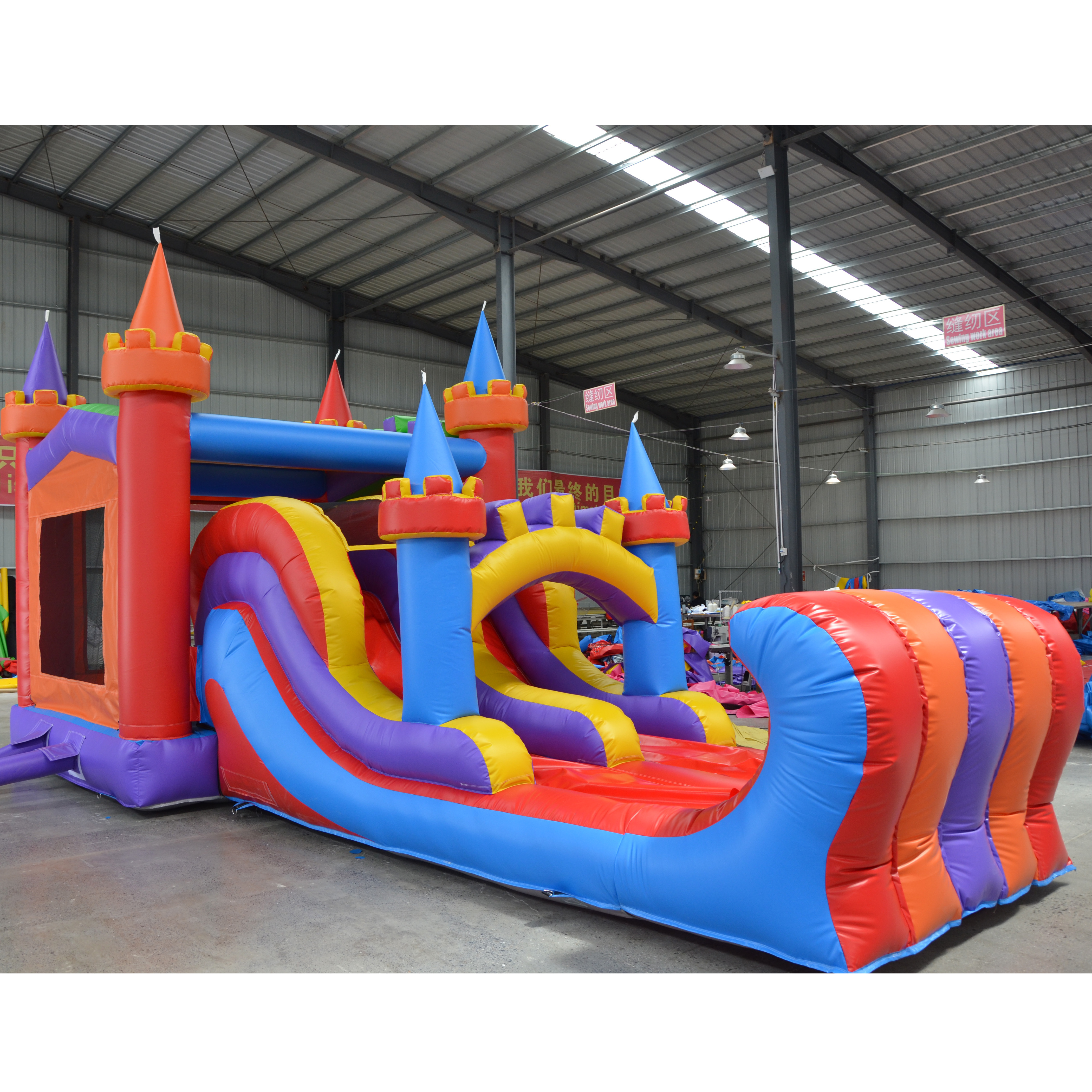 Commercial Pastel Combo Bounce House for Kids Spiderman Adventure Inflatable Combo Bounce House Christmas