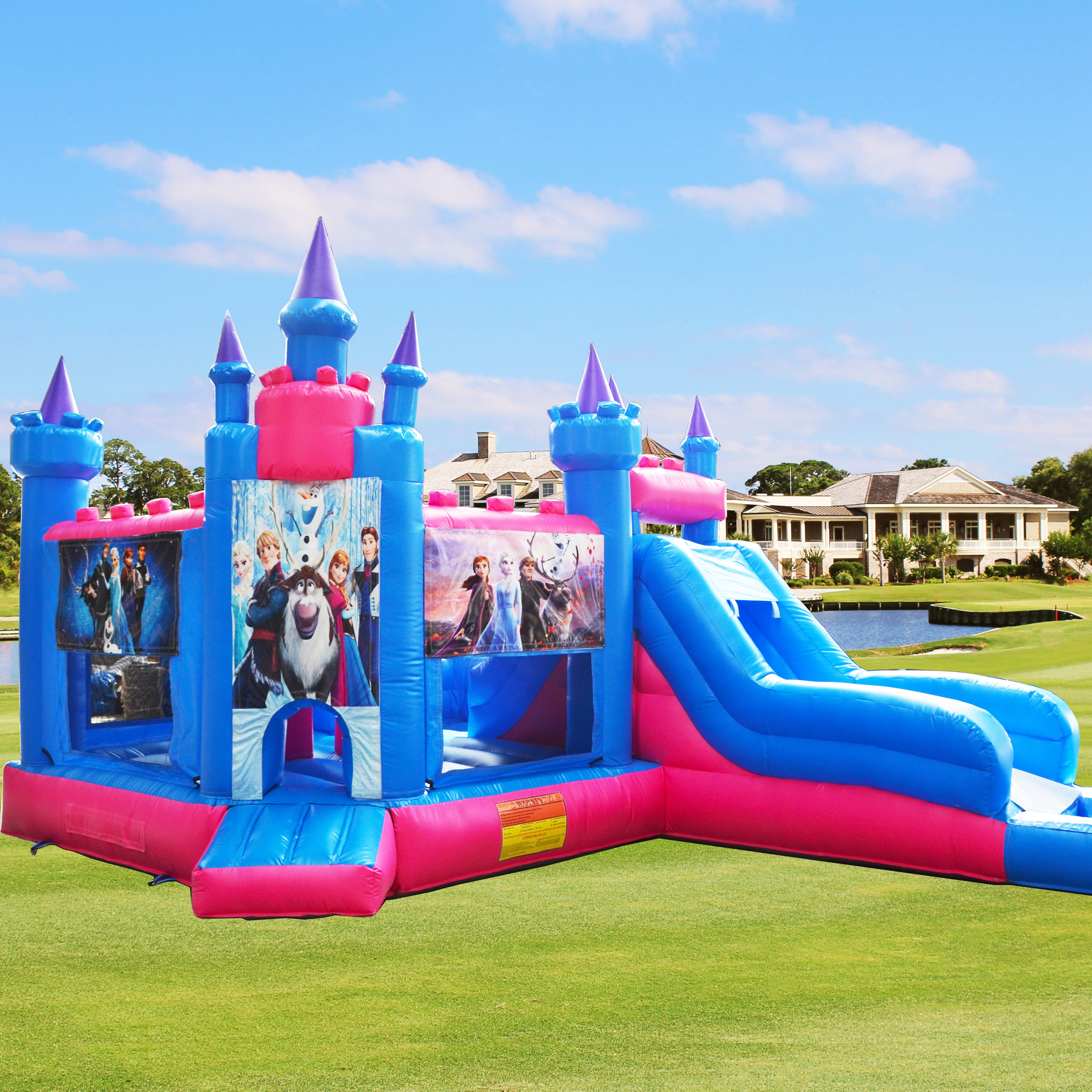 New Design Colorful Inflatable White Carousel Bounce House Moonwalk Bouncer Comercial Inflatable Castle blower