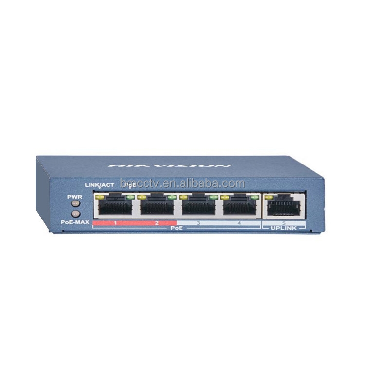 300 m Long Range PoE Transmission 4 Port Fast Ethernet Unmanaged POE Switch DS-3E0105P-E