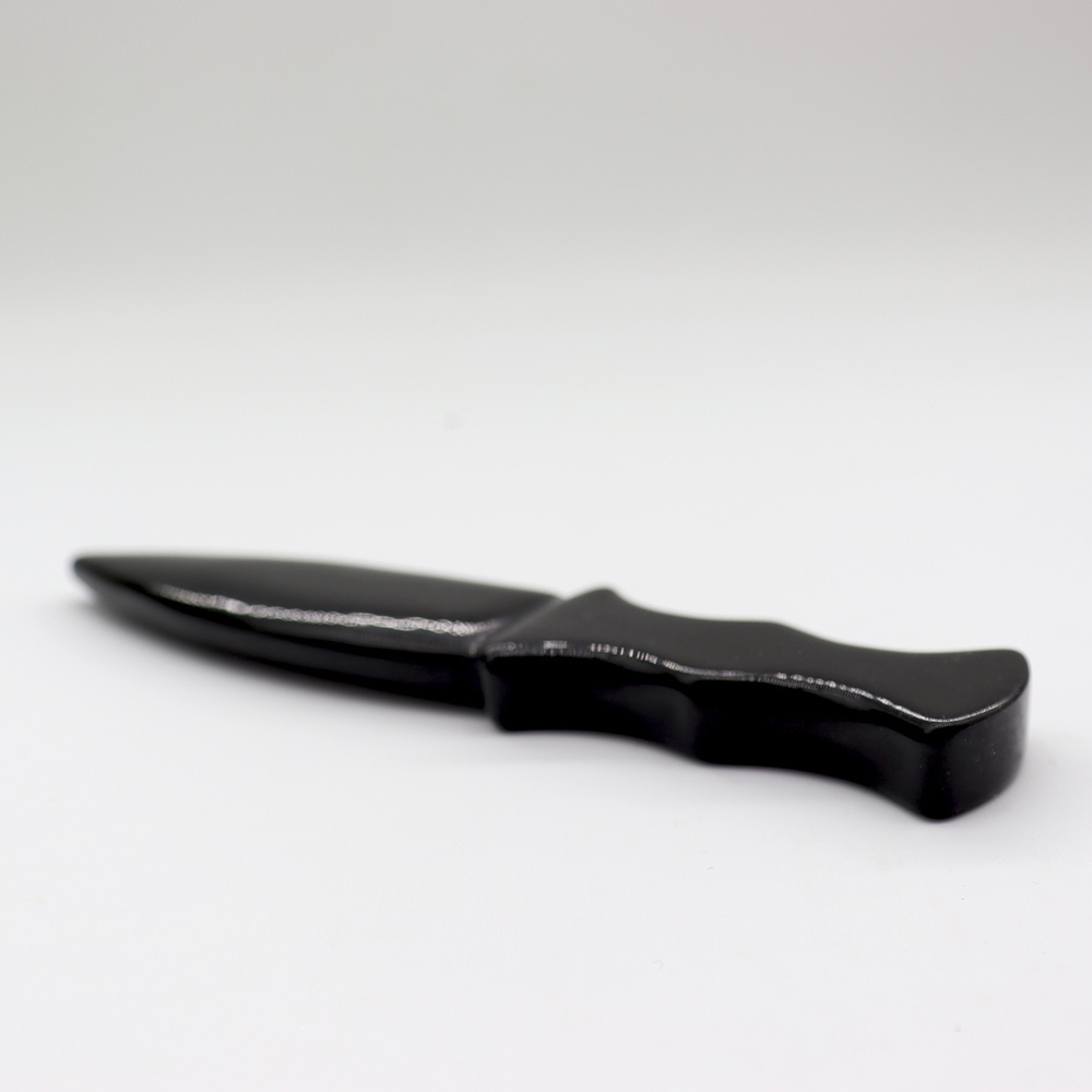 Wholesale Folk Art Obsidian Crystal Carving Dagger Knife