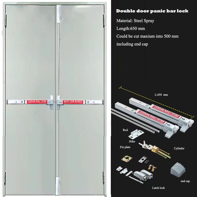 Alarm panic bar Fire rated Exit device door push bar rim single double panic bar exit device lock