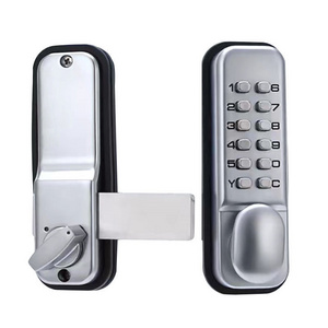 Strong deadbolt Mechanical Zinc alloy flush bolt push bottom door lock