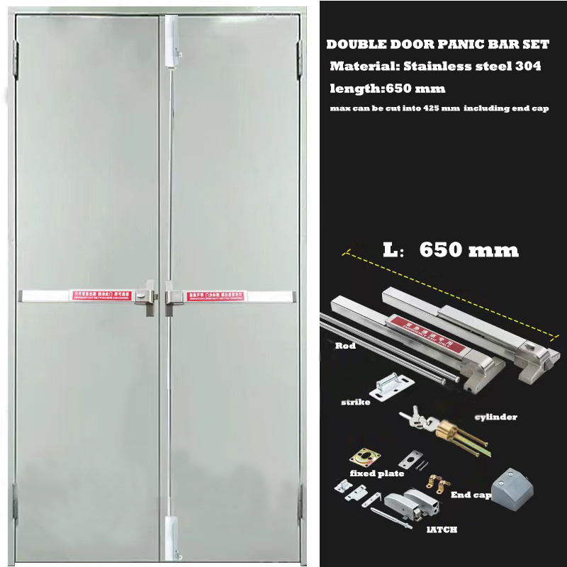 Double door flush bolt Stainless steel 304  Emergency fire exit door panic exit push bar lock