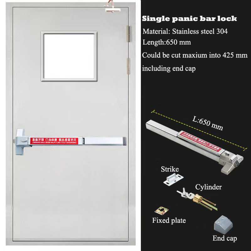 Double door flush bolt Stainless steel 304  Emergency fire exit door panic exit push bar lock