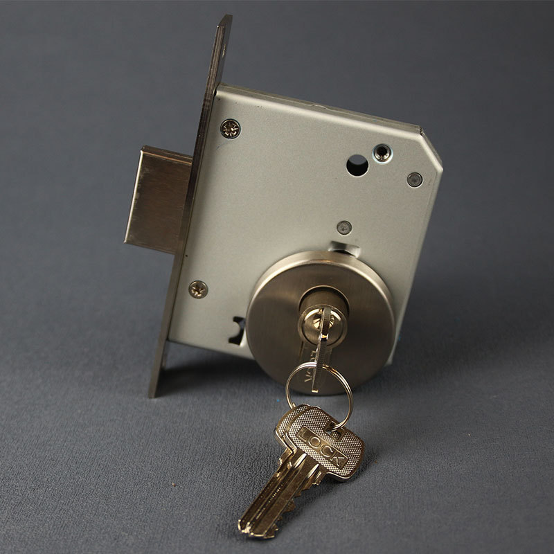 Stainless steel square deadbolt fire door lock