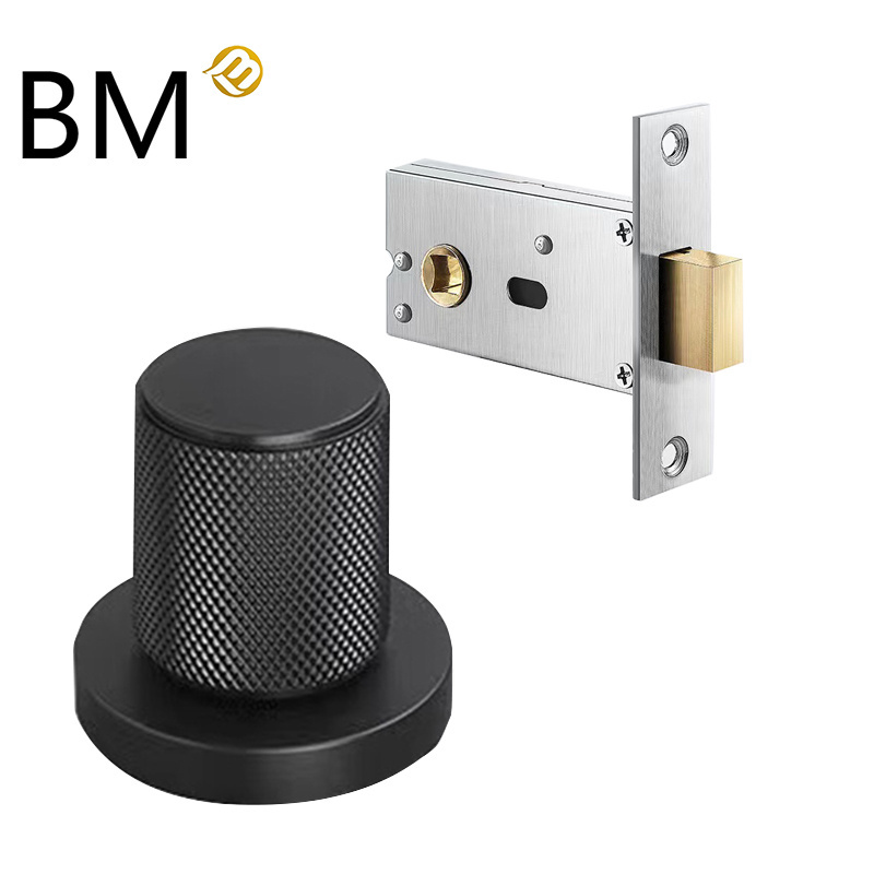 Half invisible door lock cabinet Zinc alloy knurled door knob door handle lock