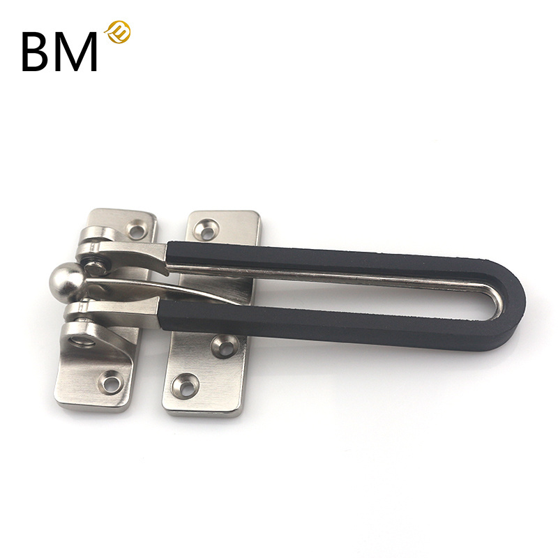 Durable Hotel/ home security Zinc alloy latch door guard with leather