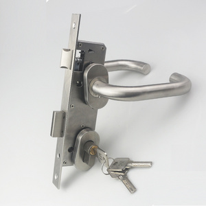 Modern Thin Frame door handle thin offset Stainless steel 304 door lock