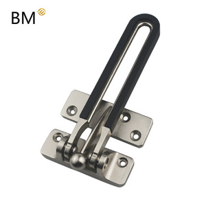 Durable Hotel/ home security Zinc alloy latch door guard with leather