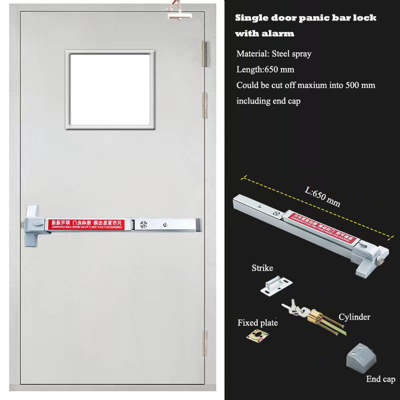 Alarm panic bar Fire rated Exit device door push bar rim single double panic bar exit device lock