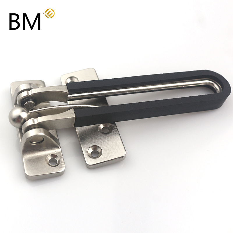 Durable Hotel/ home security Zinc alloy latch door guard with leather