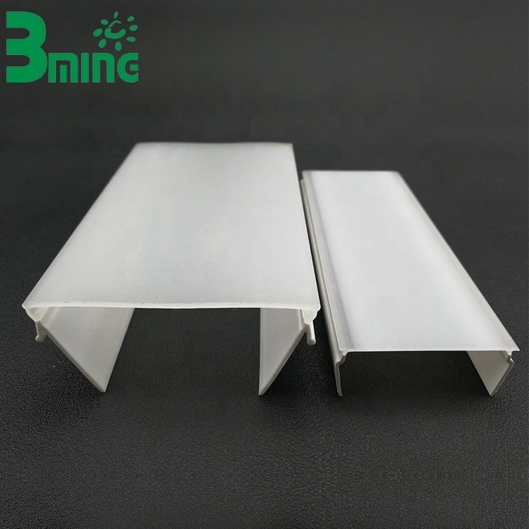 Customized PC PMMA Extruded Kitchen Bathroom Fluorescent Lighting Cover Linear White LED Lamp Plastic Cover Under Cabinet Light