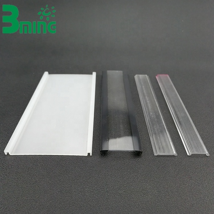 Bming Optical PC PMMA Co-extruded Linear LED Light Cover Aluminium Edge Covering Plastic Outdoor Light Cover