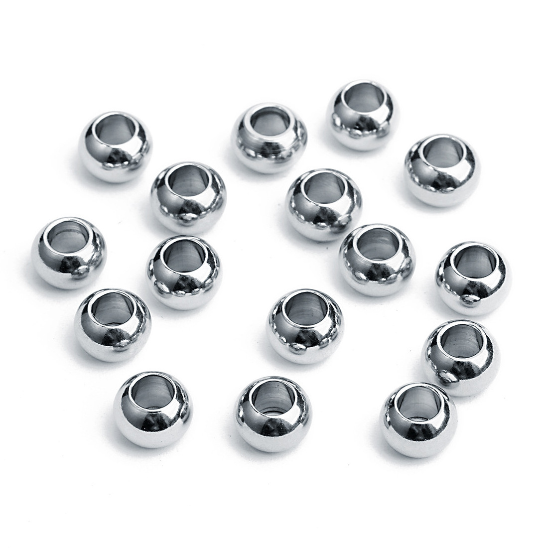 Round Stainless Steel Beads Spacer DIY Bracelets High Quality Making Jewelry Findings Wholesale Price