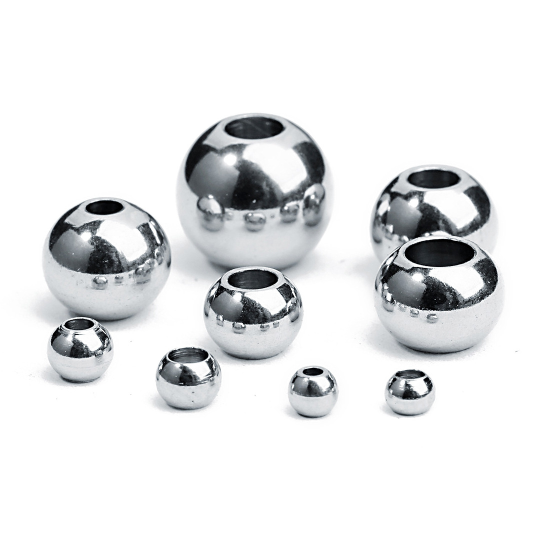 Round Stainless Steel Beads Spacer DIY Bracelets High Quality Making Jewelry Findings Wholesale Price