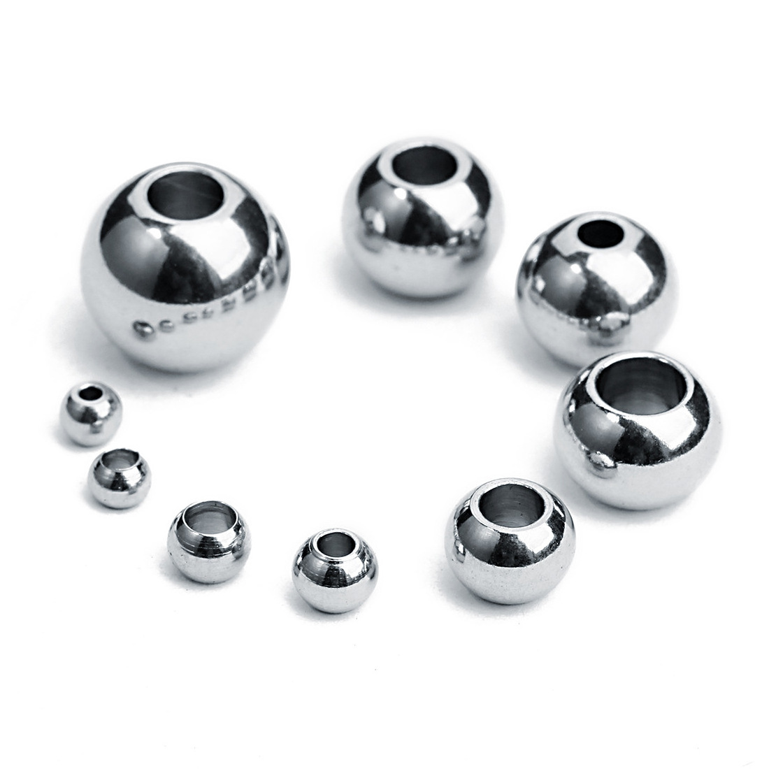 Round Stainless Steel Beads Spacer DIY Bracelets High Quality Making Jewelry Findings Wholesale Price