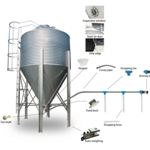 Customized Steel Chicken Feed Silo Small grain silo 3-30 ton capacity