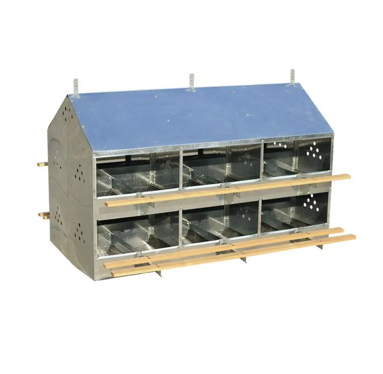 Poultry Farm 24 Holes Chicken Egg Laying Nest Box Hot Galvanized Sheet Chick laying hen nesting cage with pads