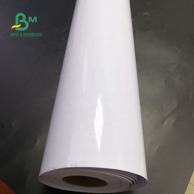 Inkjet Adhesive Back 240gsm 260gsm Cast Coated Glossy Photo Paper Roll  For Inkjet Printing