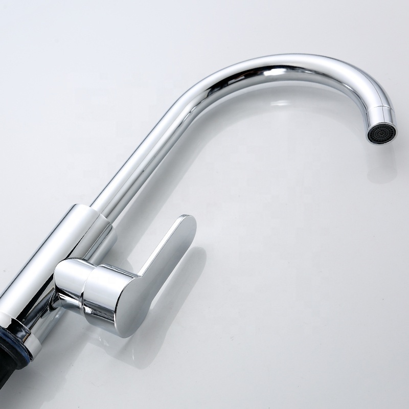 Single lever 360 degree swivel kitchen faucet