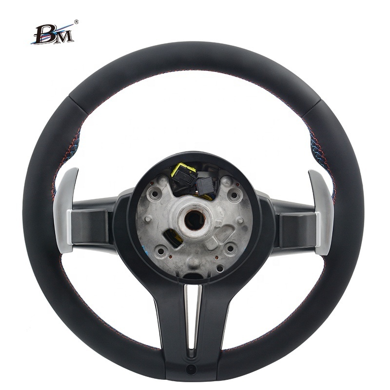 For BMW M5 M6 F10 5 Series F12 6 Series F01 7 Series Sport Custom Car Leather M Performance Steering Wheel by BM