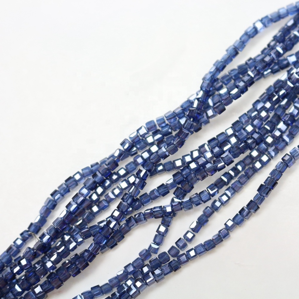 2024 wholesale square and rondelle Crystal glass Faceted Beads glass loose beads